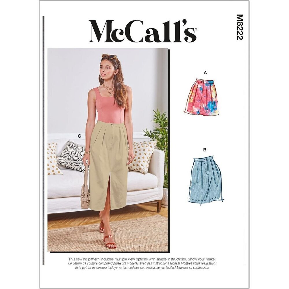 Simplicity Sewing Pattern M8222 High-Waisted Pencil Skirt Size 16-24